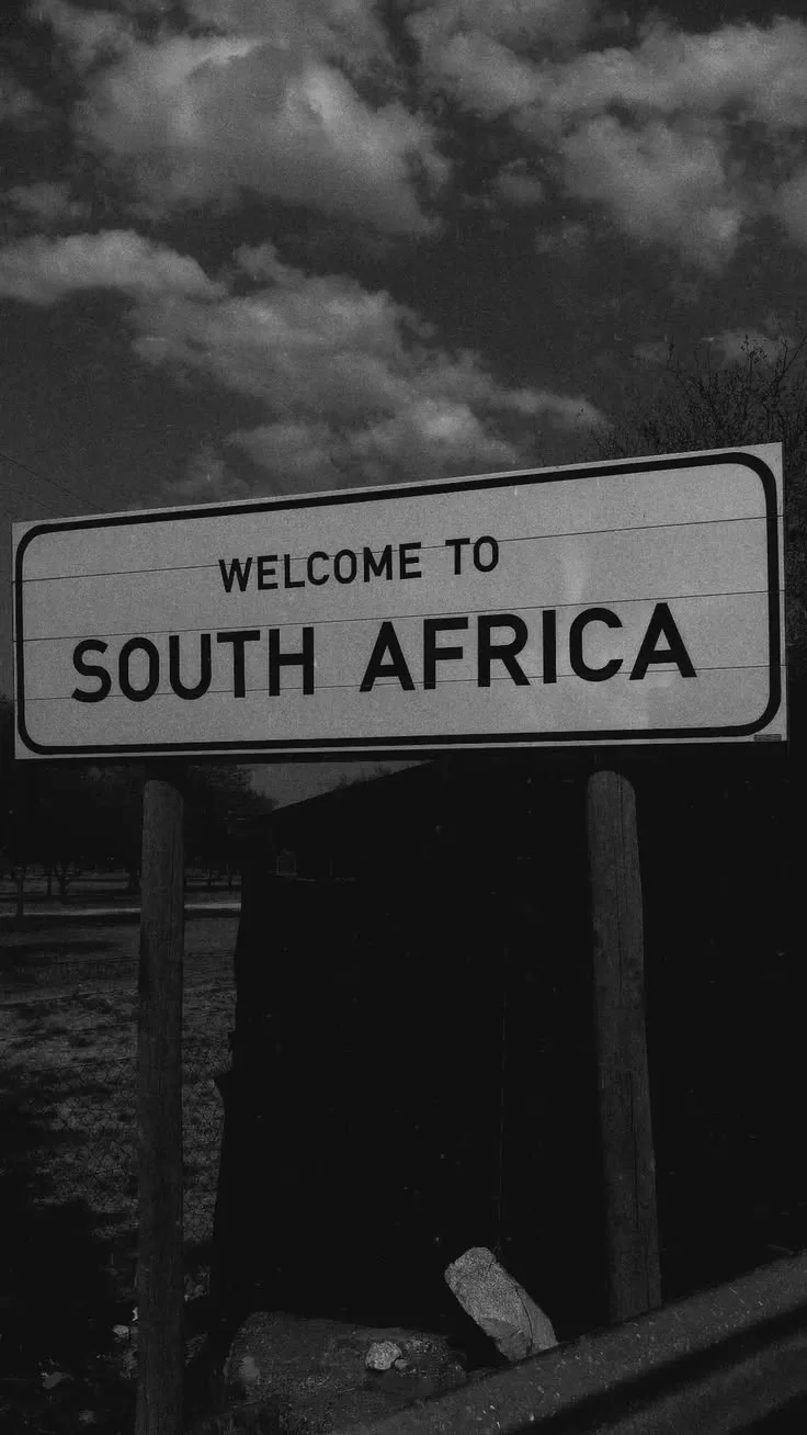 Welcome to South Africa road sign